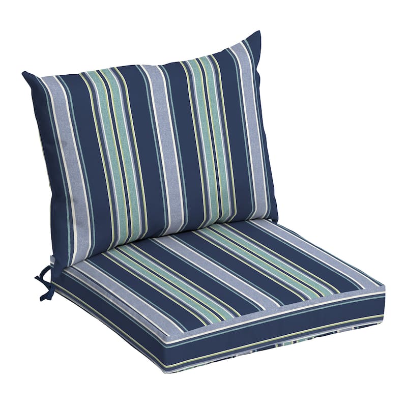 ARDEN Outdoor 21 x 21 in. Dining Chair Cushion Set - Sapphire Blue Leala Stripe