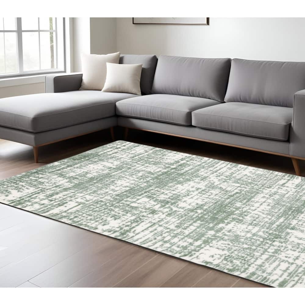 HomeRoots Abstract Industrial Runner Area Rug