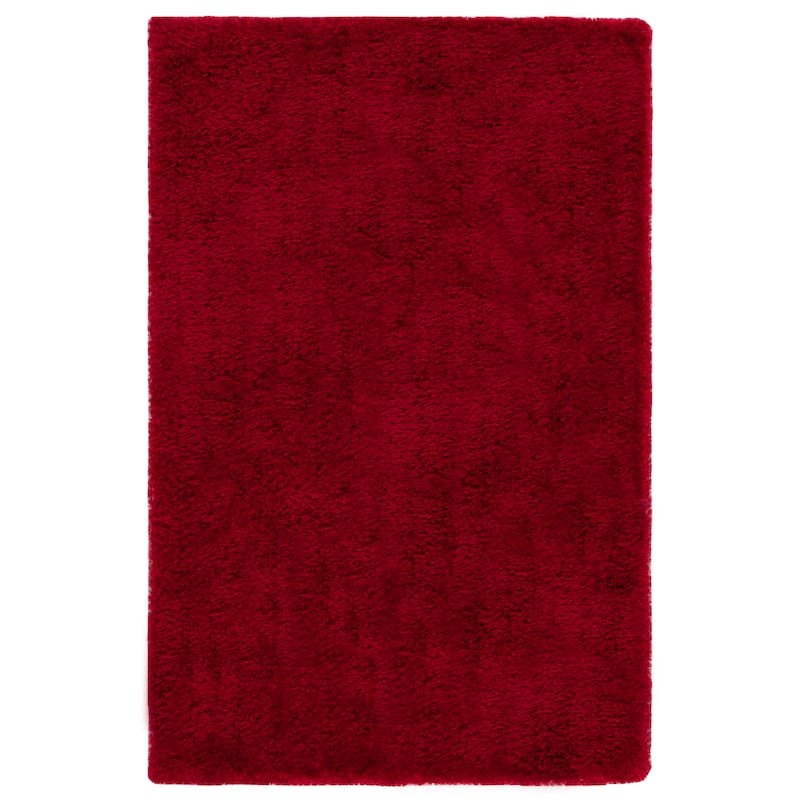 SAFAVIEH Bahija Rudina Luxe Shaggy 3 inch-thick Area Rug - 2' x 3' - Red