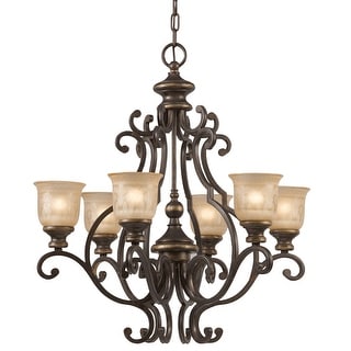 Norwalk 6 Light Bronze Umber Chandelier - 28'' W x 29.5'' H