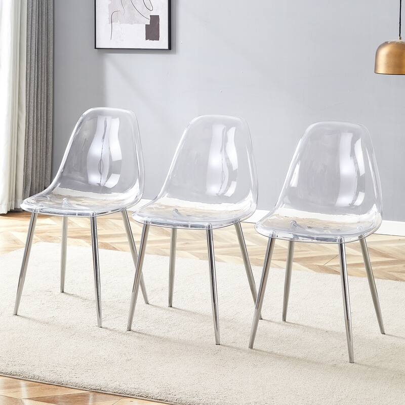 Stylish Ergonomic Dining Chair, Metal Legs