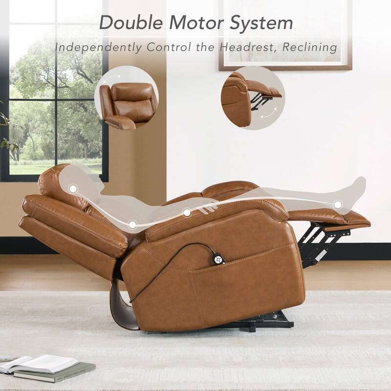 Spruce & Spring Dual Motor Power Lift Recliner Chair for Elderly with Massage and Heat