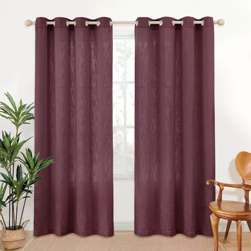Linen Texture Light Filtering Grommet Panel Pair