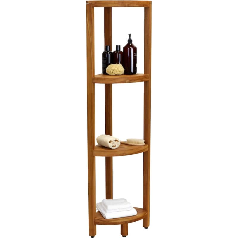 The Original Kai Three-Tier Corner Teak Bath Shelf
