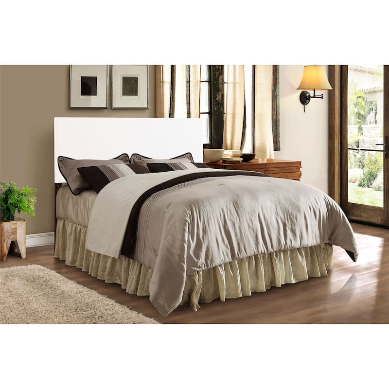 Faux Leather Adjustable height Headboard - White - Queen