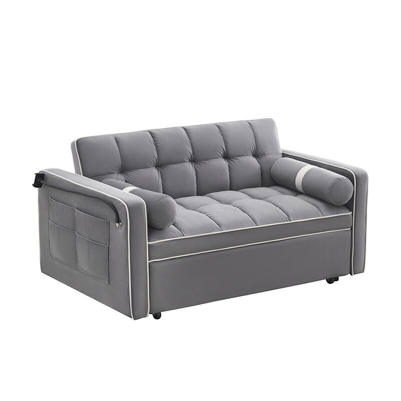Velvet Convertible Sleeper Sofa Bed