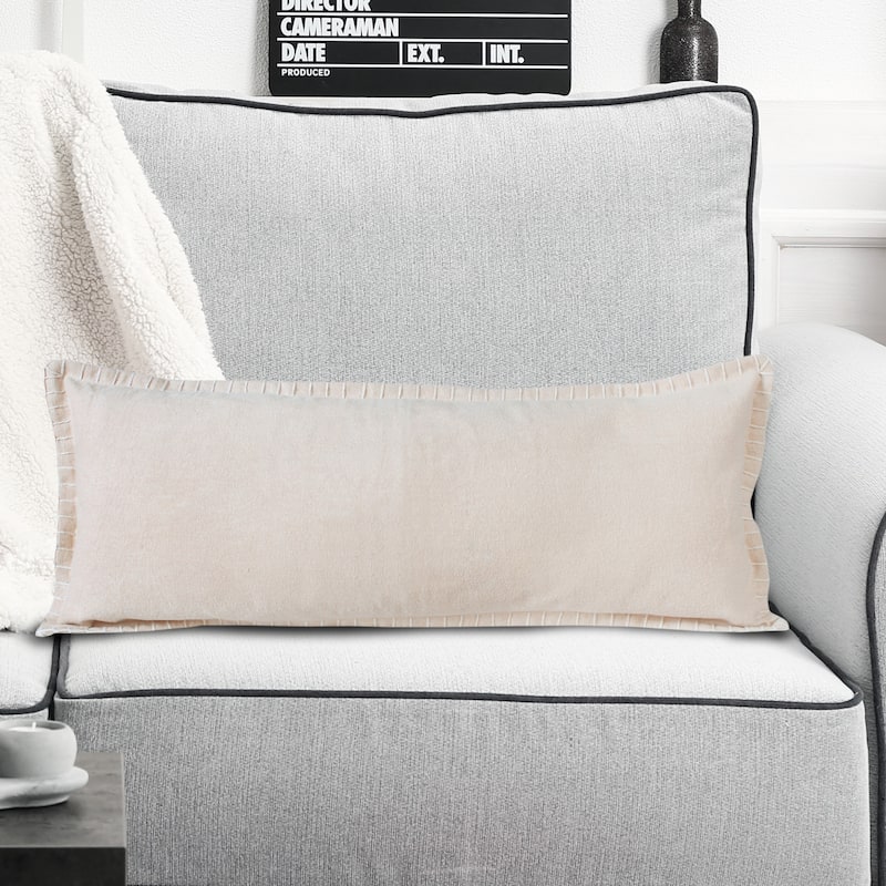 Sevita Vita Embroidered Edge Cotton Throw Pillow, Single or Set of 2