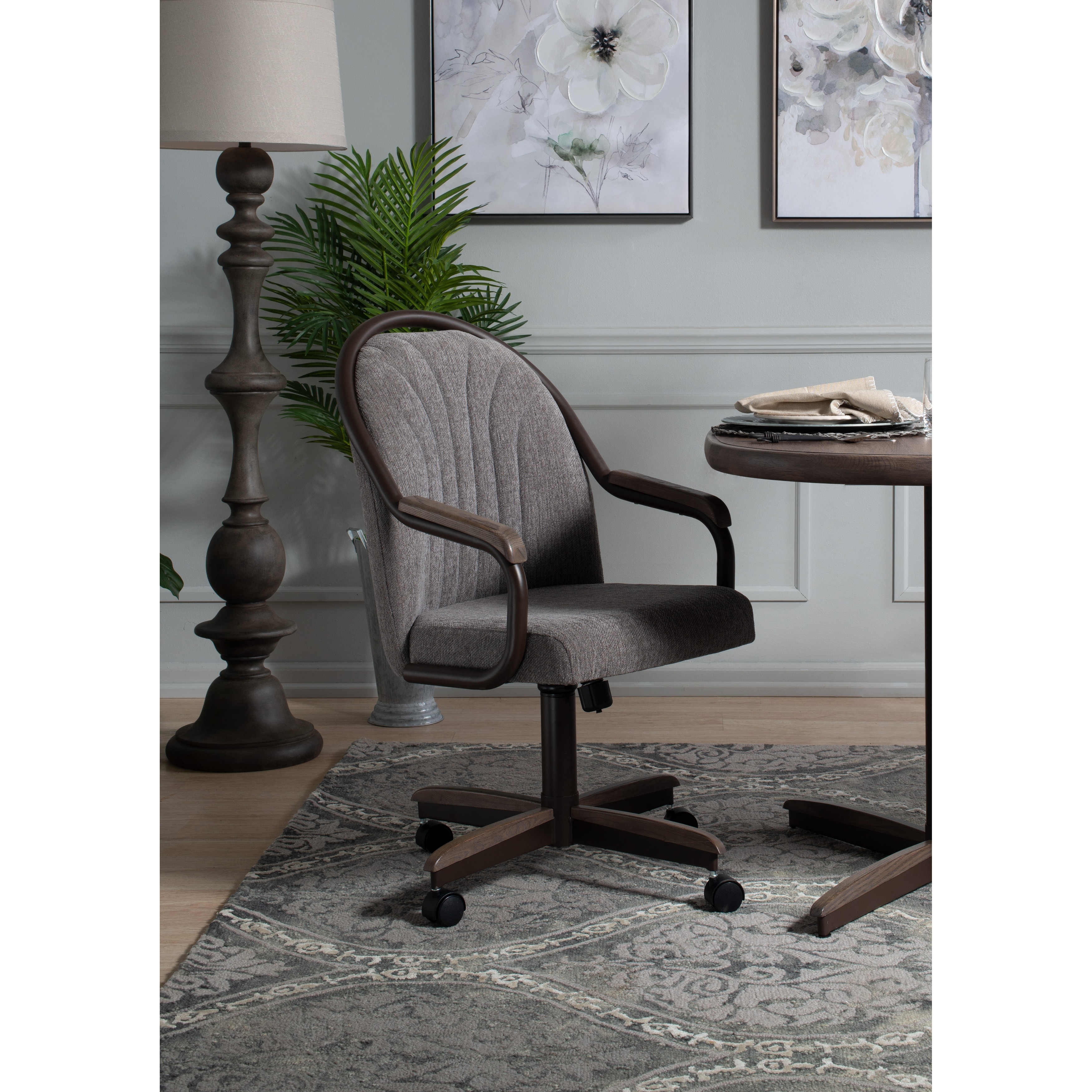 Casual Dining Cushion Swivel-and-Tilt Rolling Caster Chair - Overstock -  7924246