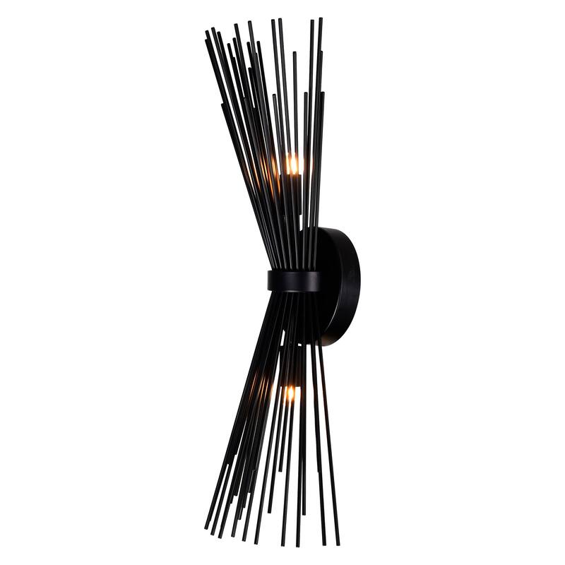 Savannah 2 Light Wall Sconce With Black Finish