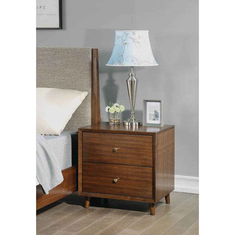 Ludwig Brown Wood Nightstand by Flexsteel - Brown - 2-drawer