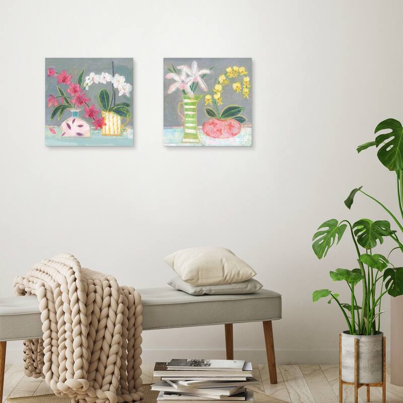 Orchids 1 & Orchids 2 by Maret Hensick Canvas Art Prints