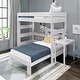 preview thumbnail 8 of 15, Max and Lily Farmhouse Twin over Twin L-Shaped Bunk Bed with Desk White Wash