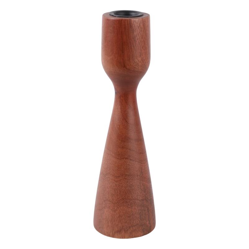Mango Wood Taper Candle Holder Minimalist Silhouette Modern Design