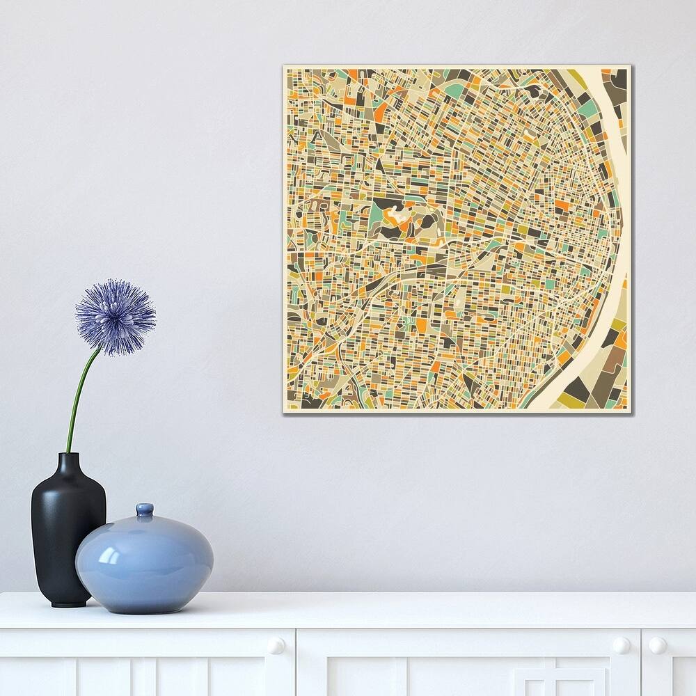 iCanvas "Abstract City Map of St. Louis" by Jazzberry Blue Canvas Print