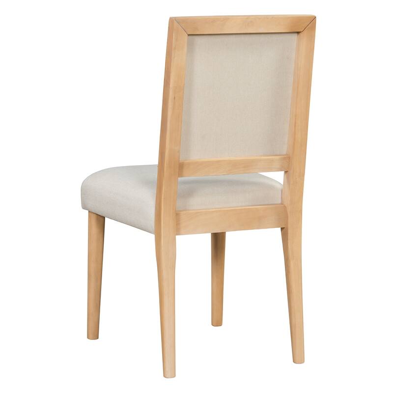 5-Piece Round Dining Table Set with Solid Wood Upholstered Chairs for Minimalist Farmhouse Design
