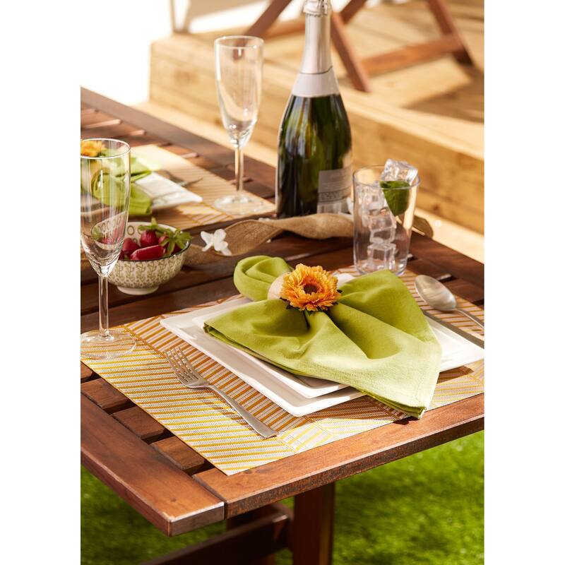 DII Antique Green Textured Twill Weave Placemat 6 Piece
