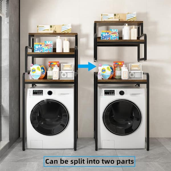 3-Tier Bathroom Room Shelf Washing Machine Storage - Brown - 23.6