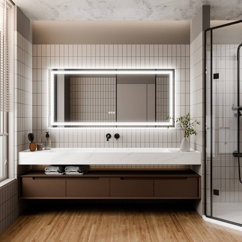 Modland Small Size LED Bathroom Mirror Back & Front Lighted Anti-Fog