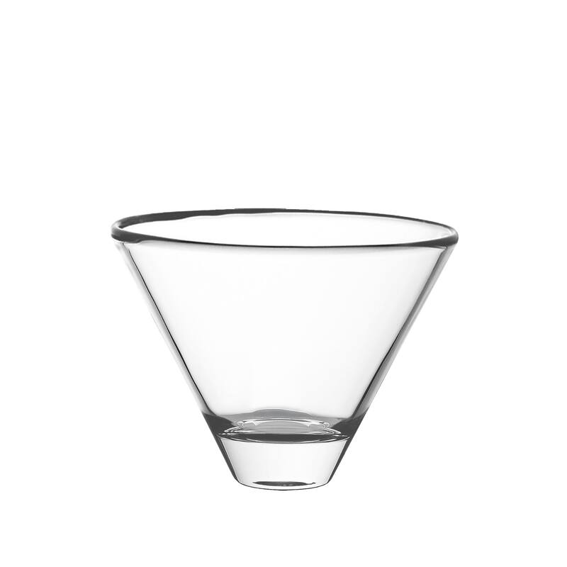 Glass Martini Stemless Glasses-Set of 6-11 Oz.
