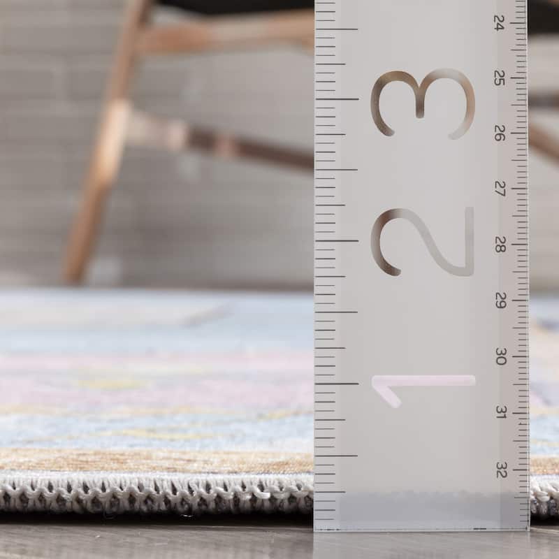 Well Woven Kids Rugs Ethnic Soft Medallion Machine Washable Area Rug