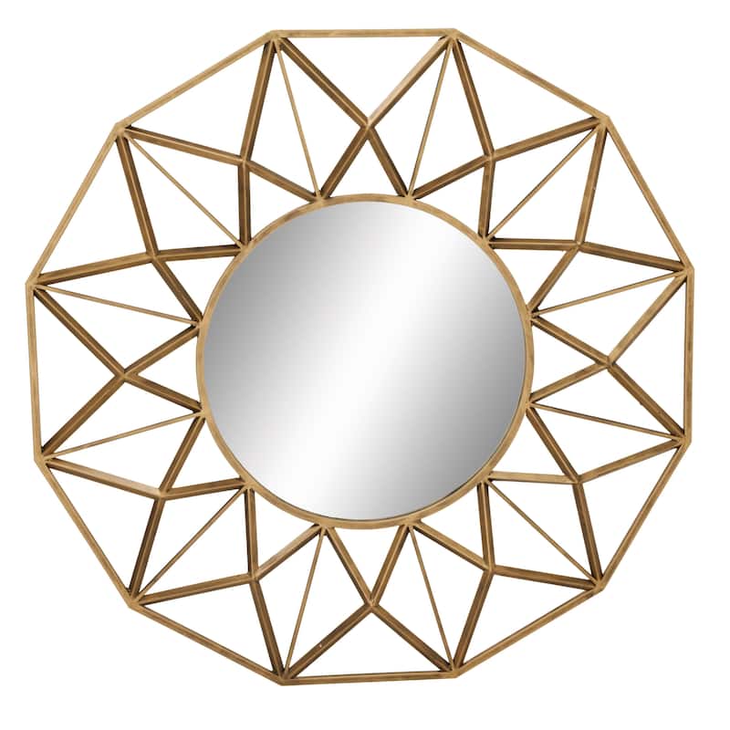 Metal Starburst Wall Mirror - Gold - Roche River Decor - Gold