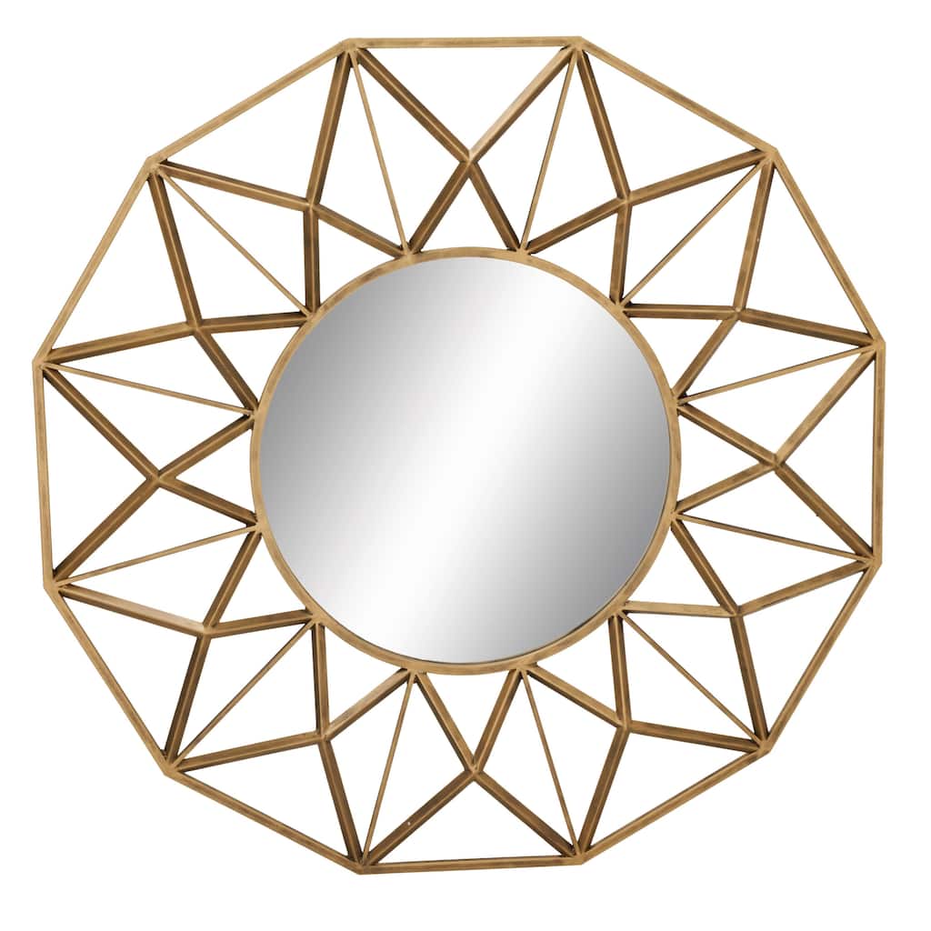 Metal Starburst Wall Mirror - Gold - Roche River Decor