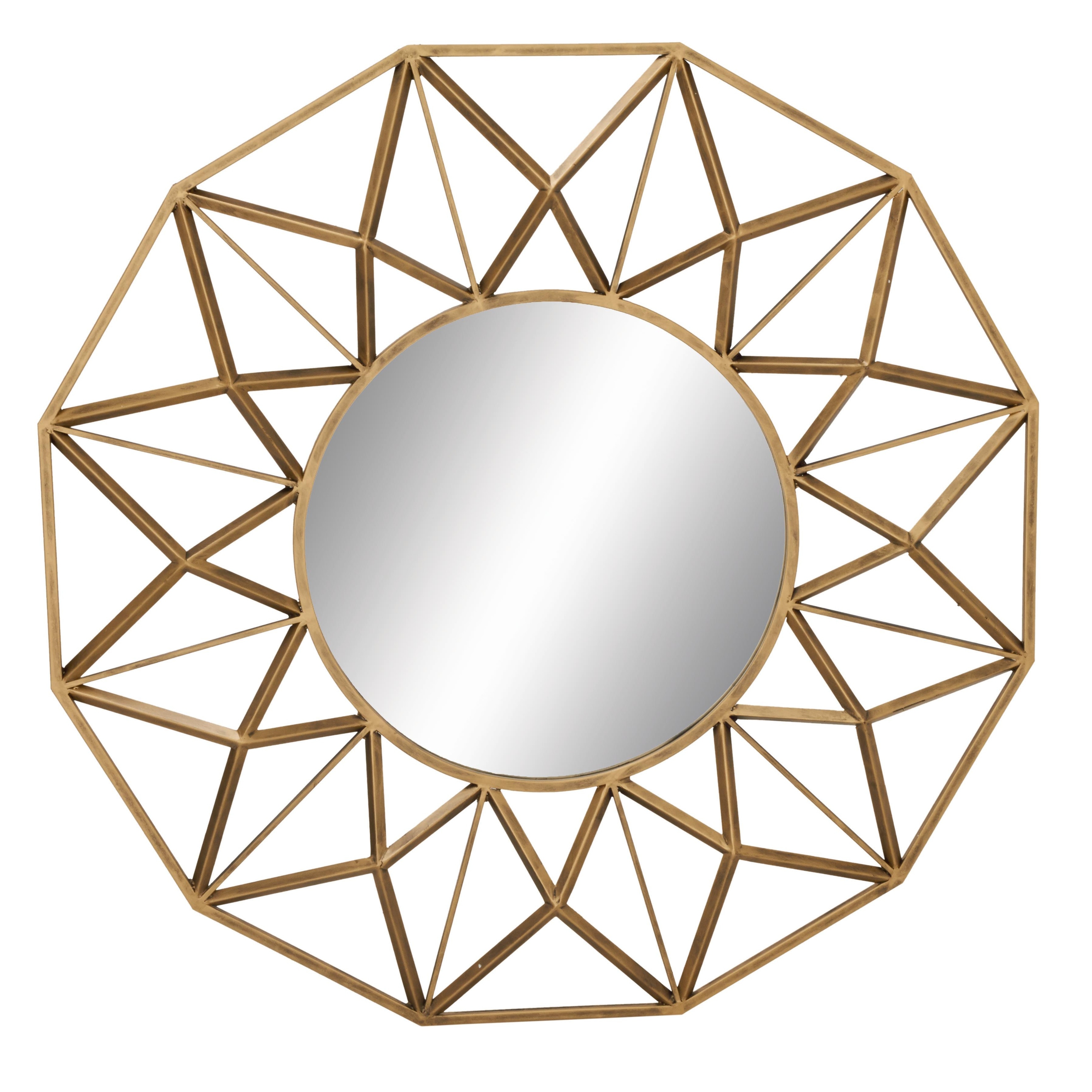 Metal Starburst Wall Mirror - Gold - Roche River Decor