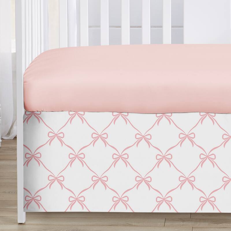 Sweet Jojo Designs Pink Bows Girl Sweet Jojo Designs 5pc Crib Bedding + BreathableBaby Breathable Mesh Liner - Ballet Collection