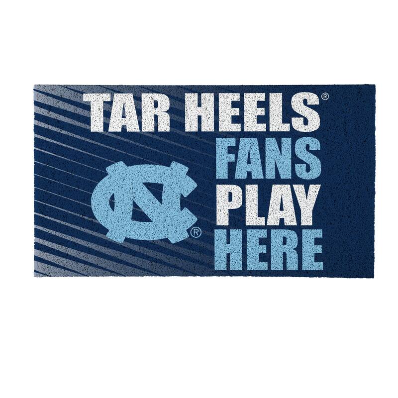 28 in. x 16 in. University of North Carolina "Fans Play Here" PVC Door Mat