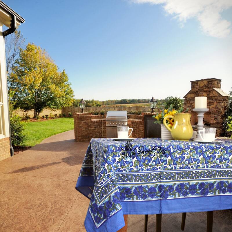 Cotton Floral Blyss Tablecloth Rectangle - 60 x 90 in