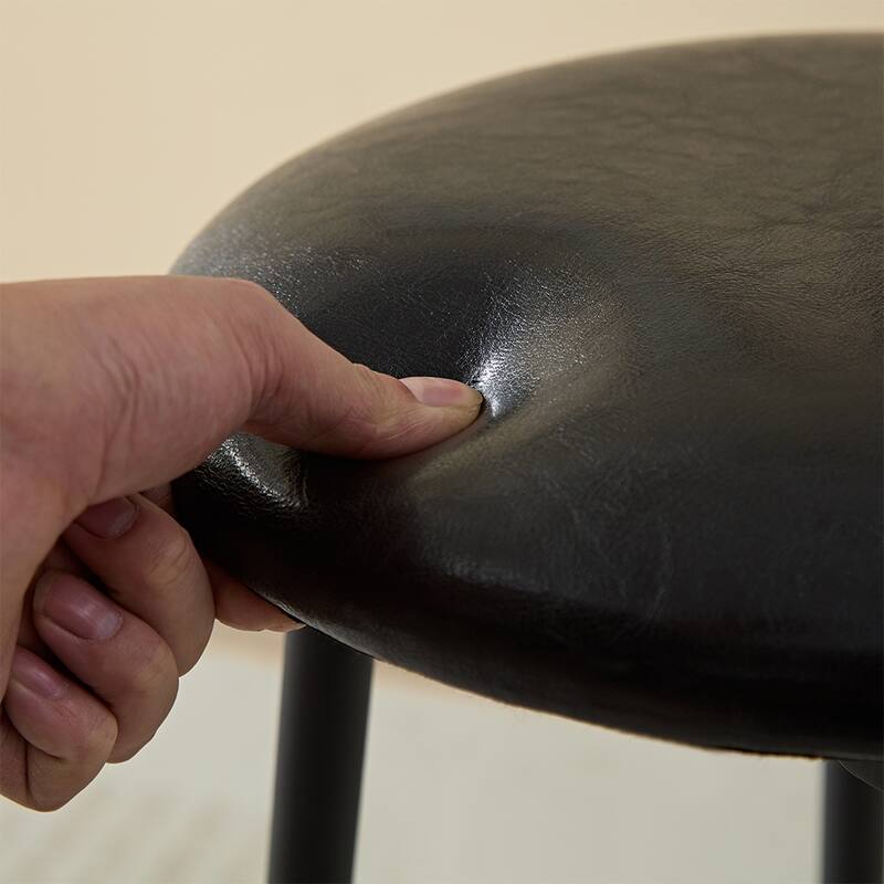 3-Piece Round Dining Table Set, Bar Table with 2 PU Bar Chairs