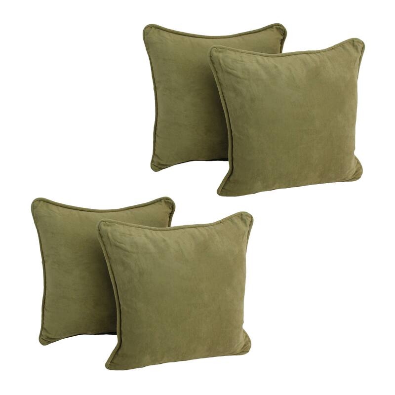 Blazing Needles 18-Inch Microsuede Throw Pillows (Set of 4) - Sage
