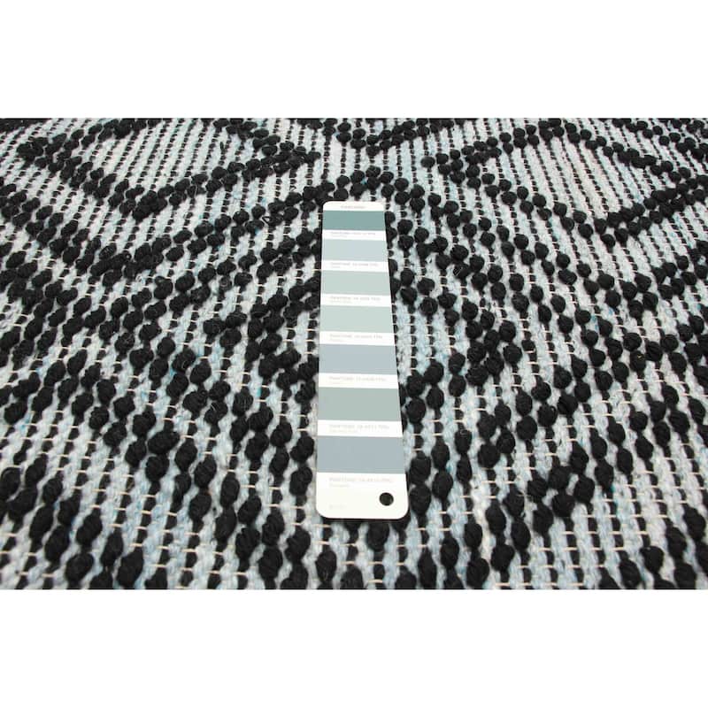 ECARPETGALLERY Braid weave Sienna Light Green Wool Rug - 5'4 x 7'5