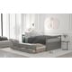 preview thumbnail 4 of 22, Wood Daybed Frame Full Size Sofa Bed with Pull-out Trundle Bed, Wood Slat Support & 3 Storage Drawers, for Livingroom Guest Room