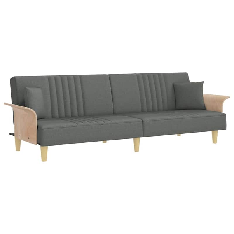 vidaXL Sofa Bed with Armrests Dark/Light Gray Fabric - 88.2" x 35" x 27.6"