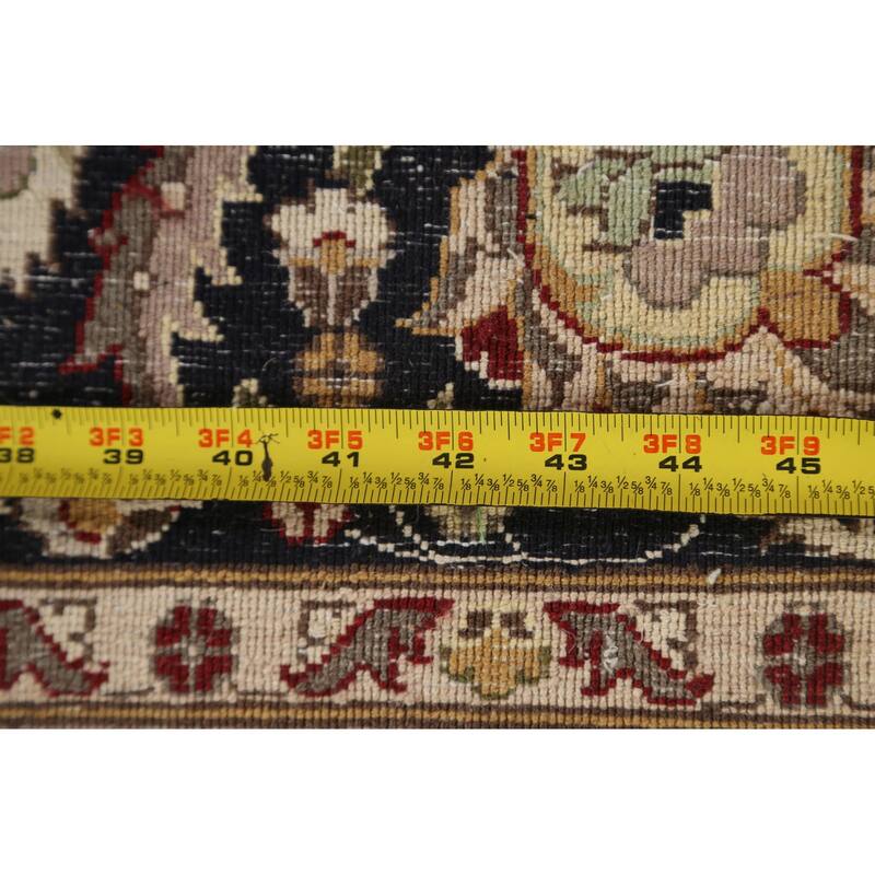 Vegetable Dye Floral Oriental Kashan Wool/ Silk Area Rug Hand-knotted - 8'1" x 10'8"