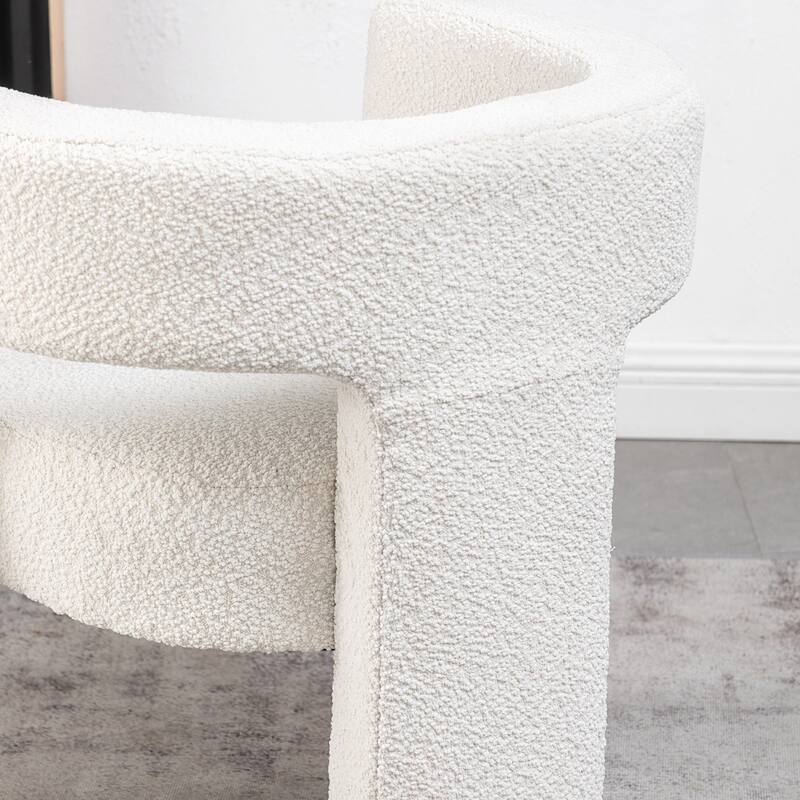 KINWELL 28" Wide Boucle Upholstered Square Armchair (Set of 2)