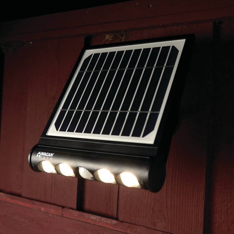 Wagan EL8567 1000 Lumen In and Out Solar Wall Light - Black