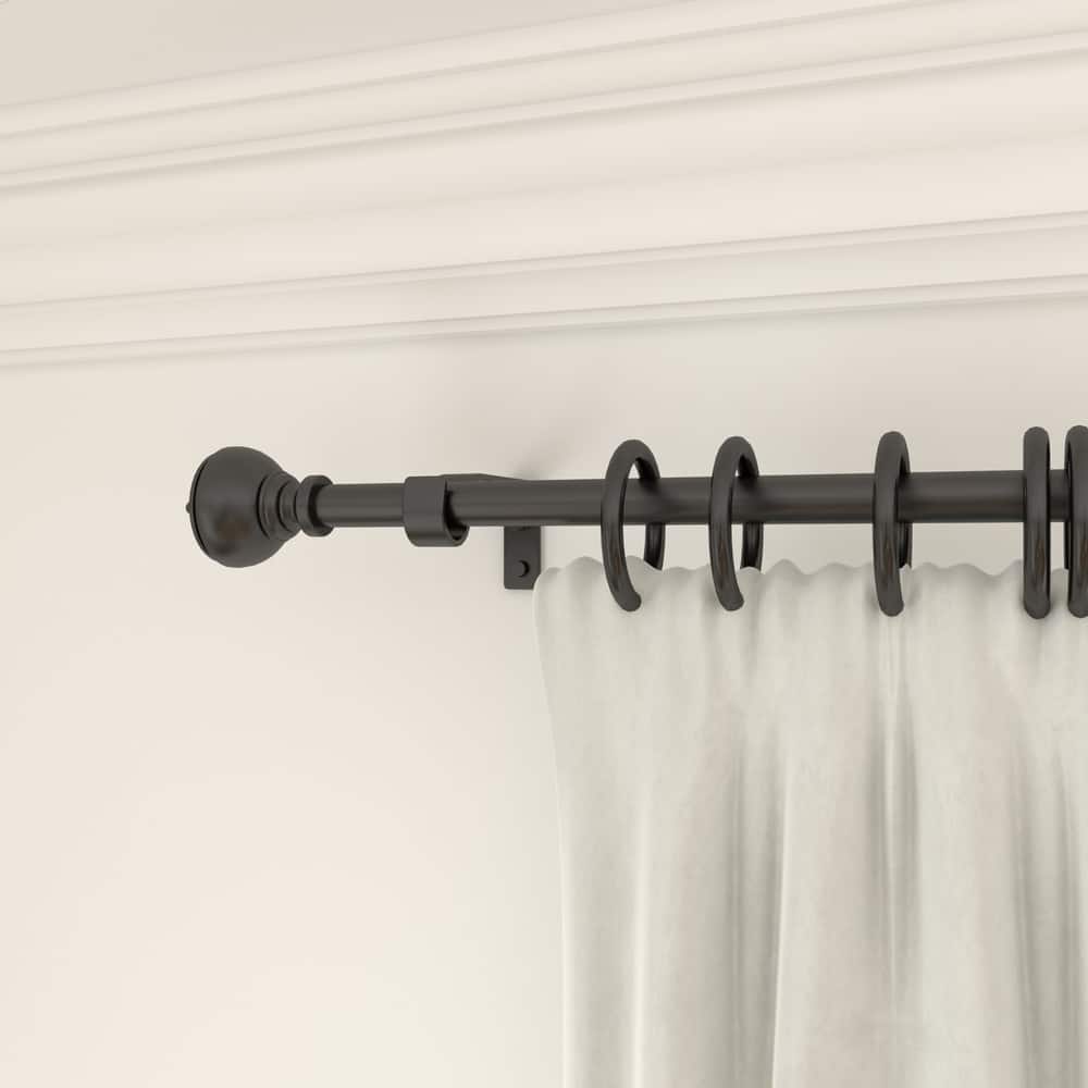 Acroma Black Steel Adjustable Single Elengant Curtain Rod
