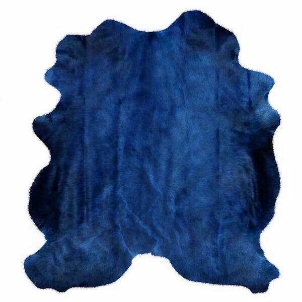 Blue dyed cowhide rug 6x7 Bed Bath & Beyond 32645630