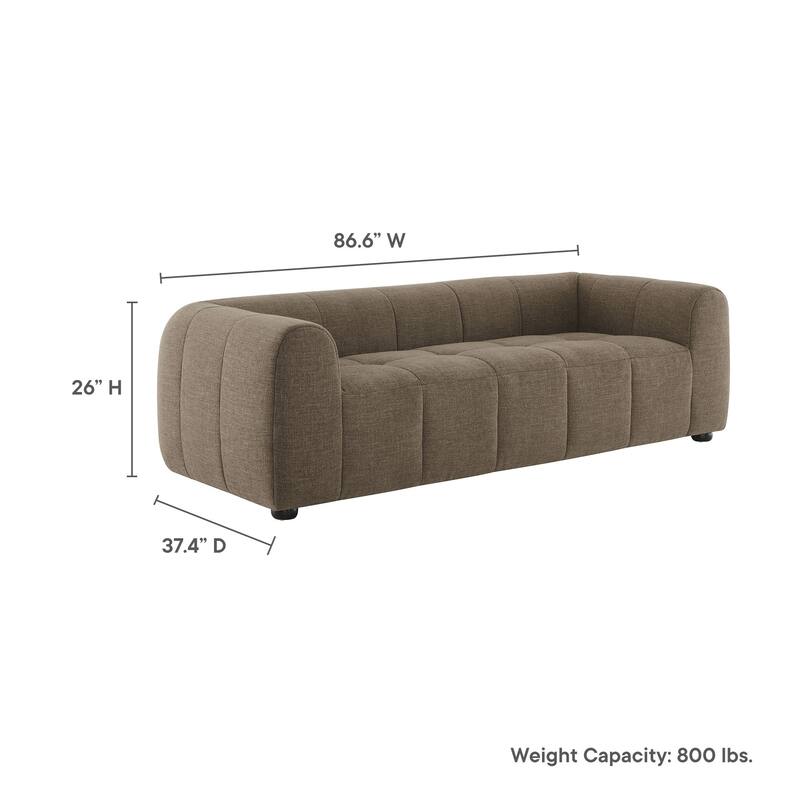 Liana Upholstered Fabric Sofa in Pewter