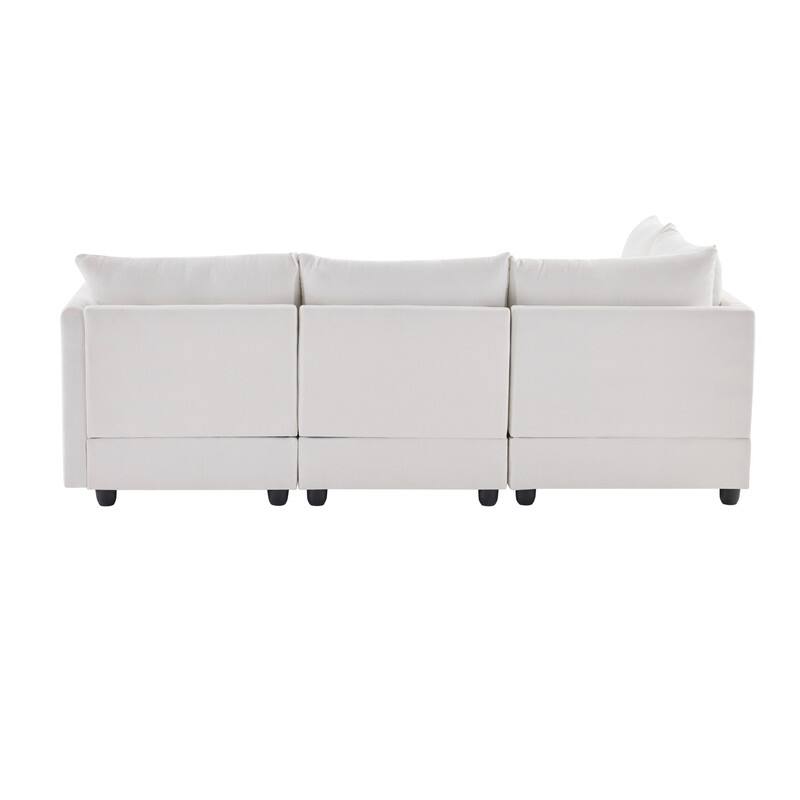 89x79" Modern Sectional Sofa with Convertible Ottoman,Living Room Couches L Shape Sofa with 2 Pillows