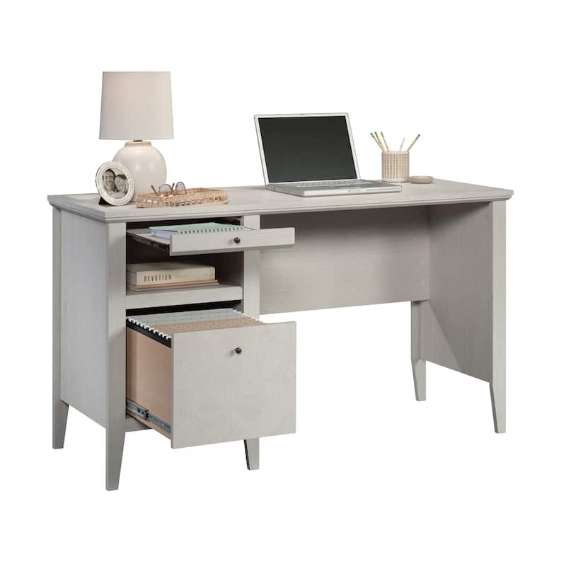 Wood Versatile Desk with 2 Drawers, Light Gray