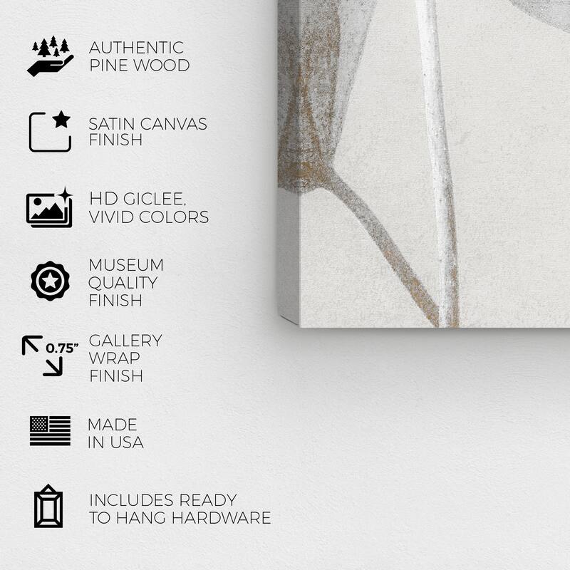 Wynwood Studio 'Kazumasa Antique III' Floral and Botanical Wall Art Canvas Print Florals - White, Gold