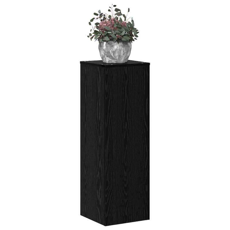 vidaXL Plant Stand Black Oak 13" x 13" x 39.4" Engineered wood - 13.0 x 13.0 x 39.4 inch