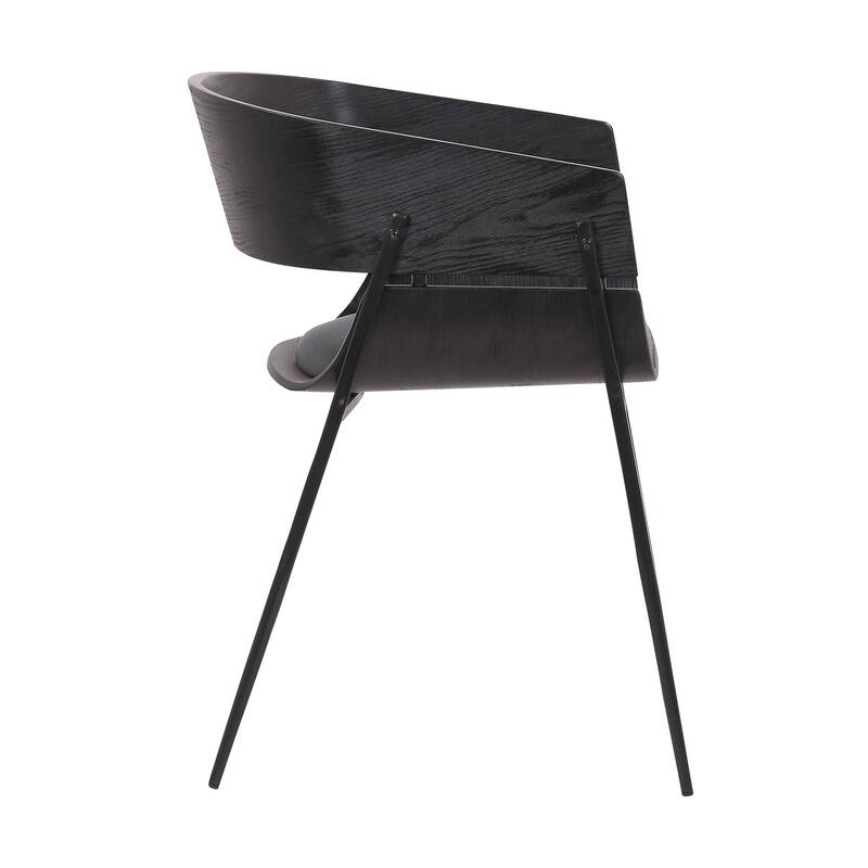 Black/Black Faux Leather Upholstered Metal Frame Dining Chair, Set of 2, Sturdy Dining Chair for Dining Rooms - 20.5