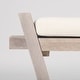 preview thumbnail 7 of 11, Mercana Elaine I Cream Fabric Seat w/ Brown Wood Entryway Bench - 58"W x 15"D x 20"H