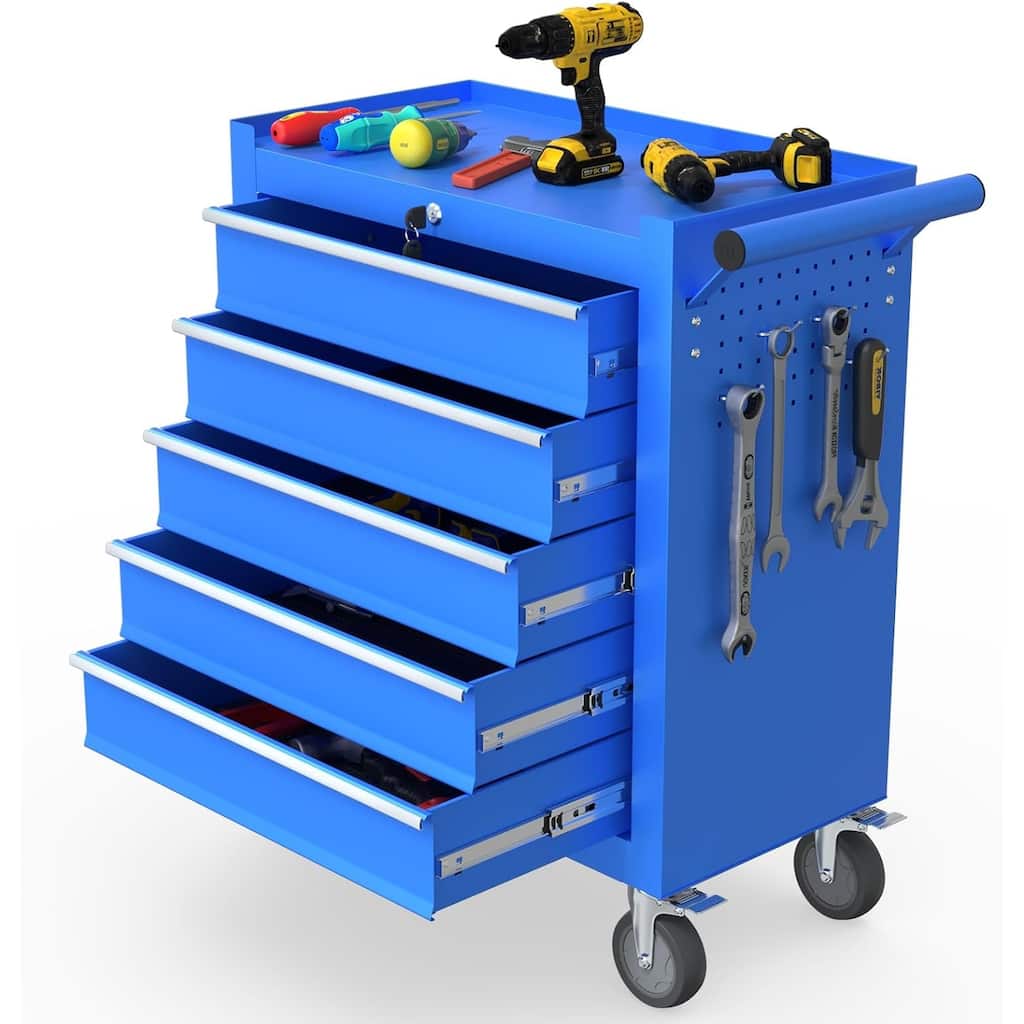 5-Drawer Rolling Tool Chest Storage Cabinet with Wheels