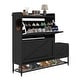 preview thumbnail 19 of 46, Moasis Shoe Storage Cabinet with Drawers Entryway Shoe Storage Black