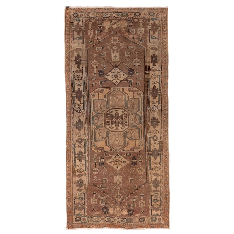 ECARPETGALLERY Hand-knotted Antalya Vintage Brown Wool Rug - 3'2 x 6'6